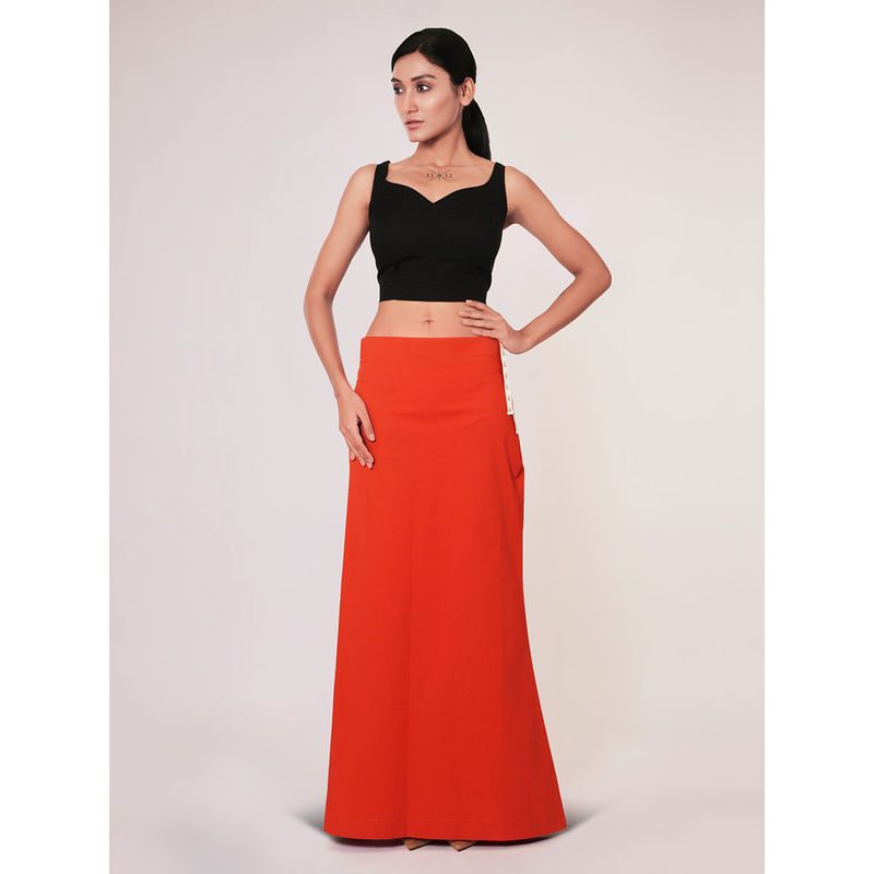 I AM BY DOLLYJAIN Women Rust Lycra Solid D'Coat (2XL)