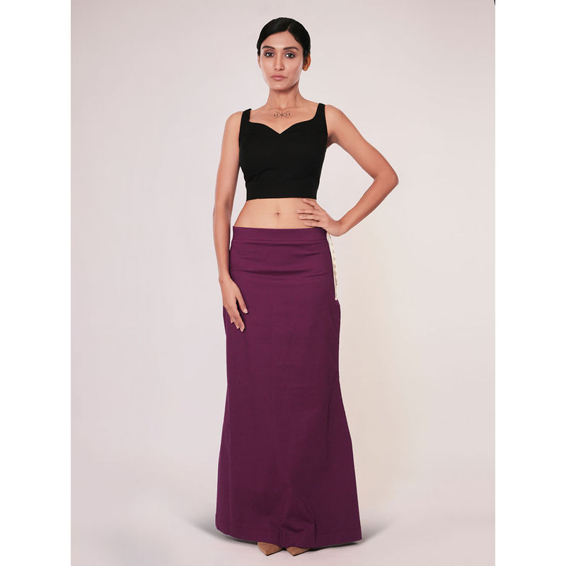 I AM BY DOLLYJAIN Women Purple Lycra Solid D'Coat (2XL)