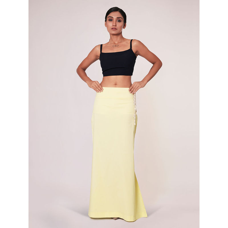 I AM BY DOLLYJAIN Women Cream Lycra Solid D'Coat (S)