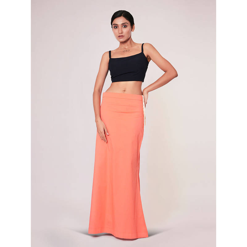 I AM BY DOLLYJAIN Women Peach Pink Lycra Solid D'Coat (M)