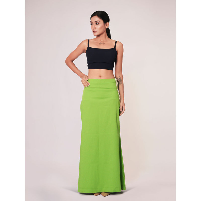 I AM BY DOLLYJAIN Women Pear Green Lycra Solid D'Coat (2XL)