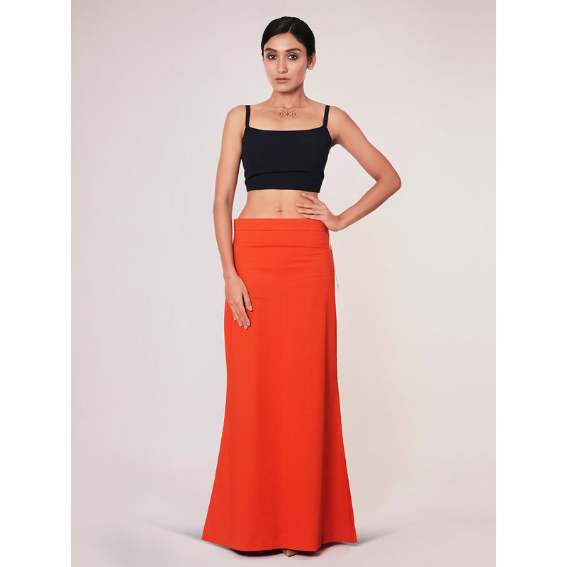 I AM BY DOLLYJAIN Women Rust Lycra Solid D'Coat (S)