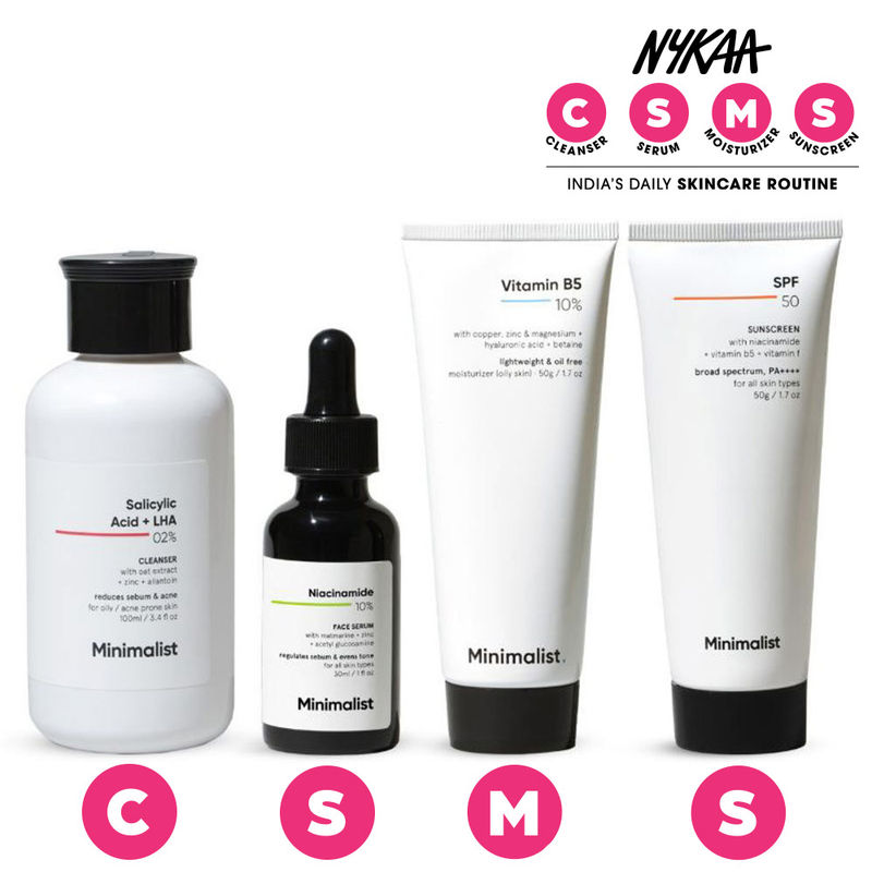 Buy Minimalist Daily Skincare Routine For Oily & Acne Prone Skin CSMS Combo  Online