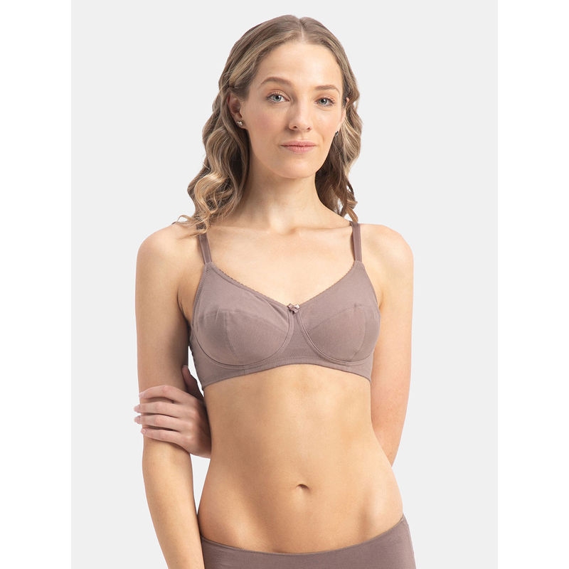Jockey 1615 Wirefree Non Padded Cotton Elastane Everyday Bra - Deep Taupe (36B)