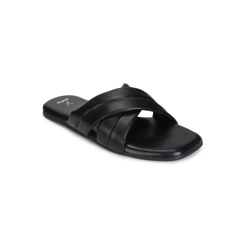 Yoho Black Comfortable Latex Cushioning Long Lasting Flats (UK 3)