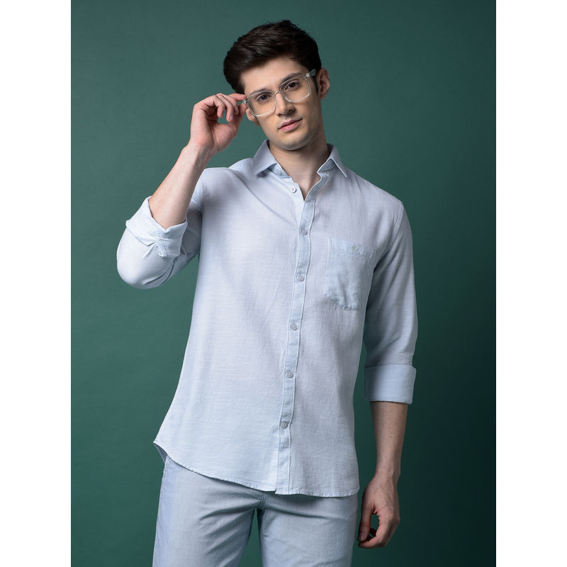 CRIMSOUNE CLUB Men Blue Textured Shirt (XL)