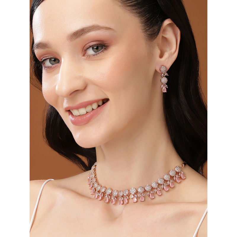 Stellar Rose pink and nude long necklace 65015 main image 0