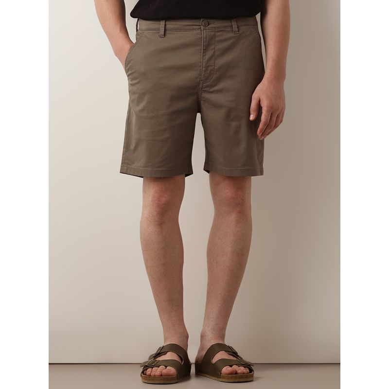 Selected Khaki Mid Rise Chino Shorts (S)