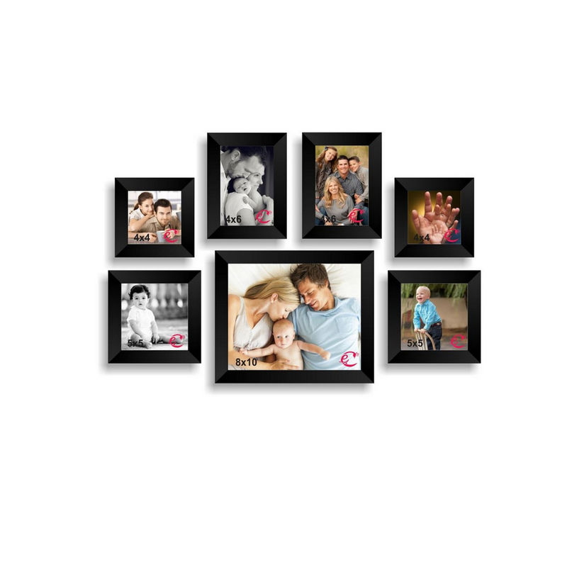 eCraftIndia Memory Wall Collage Photo Frame Set of 7 Photo Frames
