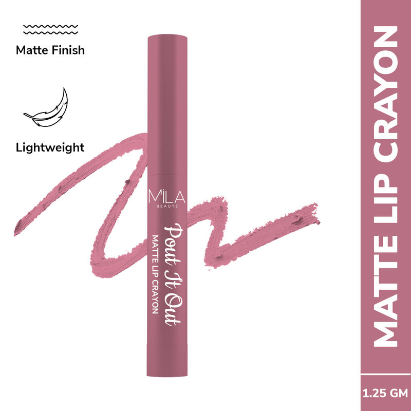 Mila Beauté Pout It Out Long Lasting & Matte Finish Lip Crayon Lipstick - Merida