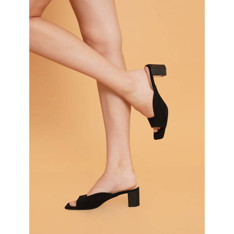 Sherrif Shoes Womens Black Color Heel Sandals (EURO 38)