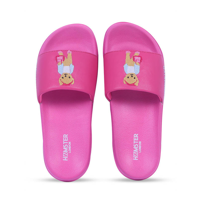 Hamster London Unisex Ted H Chic Sliders- Pink (EU 36)