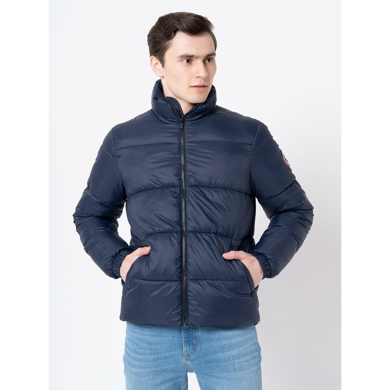 Red Tape Mens Navy Solid Jacket (L)