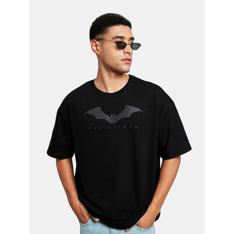 The Souled Store Official Batman: The Bat Sigil Men Oversized T-Shirts (XL)