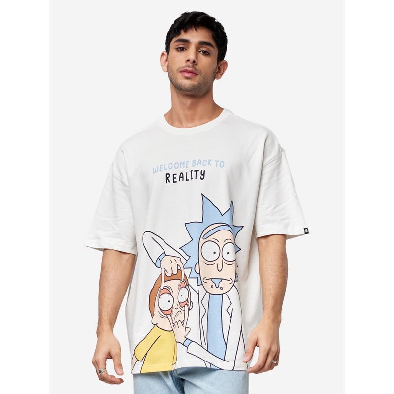 The Souled Store Official Rick and Morty: Reality Men Oversized T-Shirts (L)