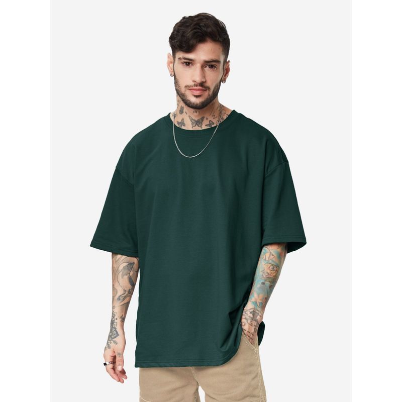 The Souled Store Original Solids: Emerald Green Men Oversized T-Shirts ...