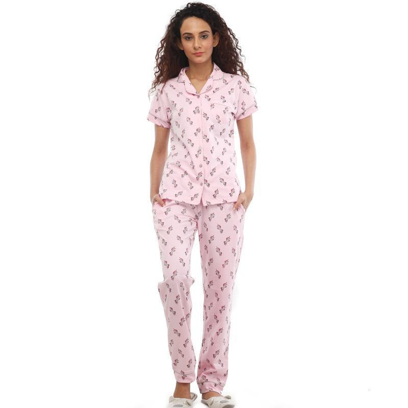 Nite Flite Unicorns are real Cotton Pajama Set - Pink (S)