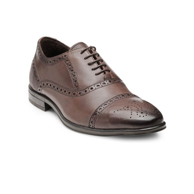 Teakwood Leathers Brown Patterned Brogues - Euro 41