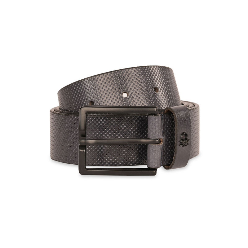 United Colors of Benetton Men Leather Non Reversible Belt - Black (S)
