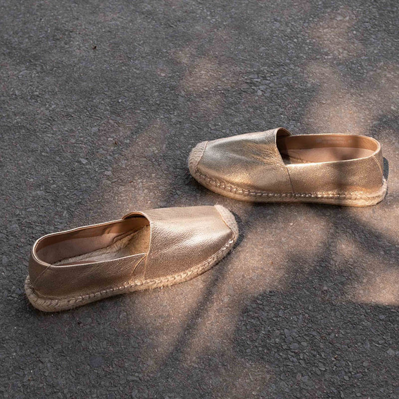 Vanilla Moon Women Gold Round Toe Espadrills (EURO 38)