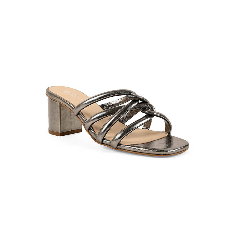 Vanilla Moon Women Metallic Square Toe Heels (EURO 40)