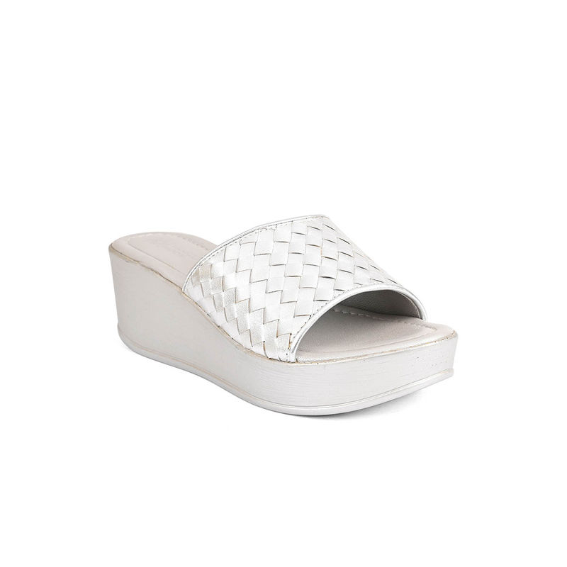 Vanilla Moon Women Silver Round Toe Wedges (EURO 36)