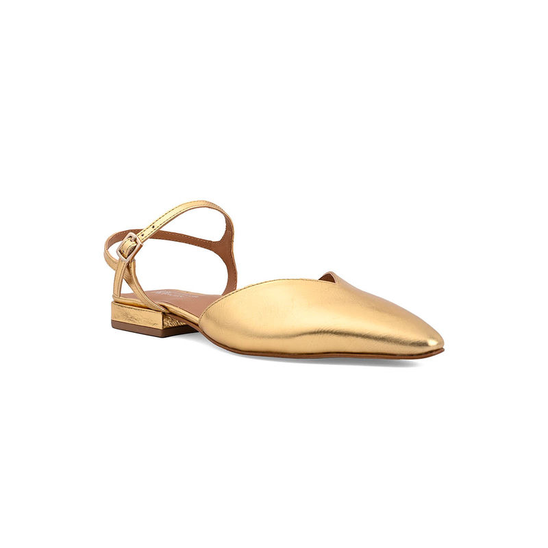 Vanilla Moon Women Gold Pointed Toe Sandals (EURO 36)