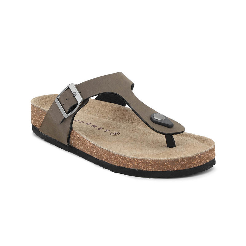 HF Journey Women Brown Round Toe Sandals (EURO 38)