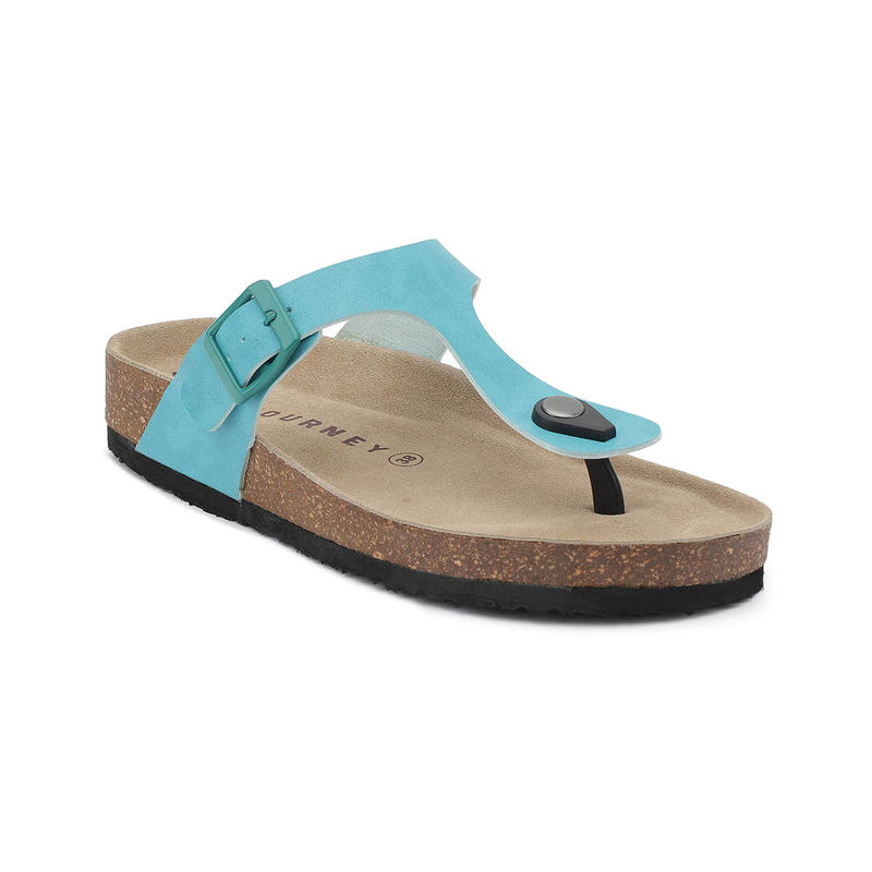 HF Journey Women Turquoise Round Toe Sandals (EURO 36)