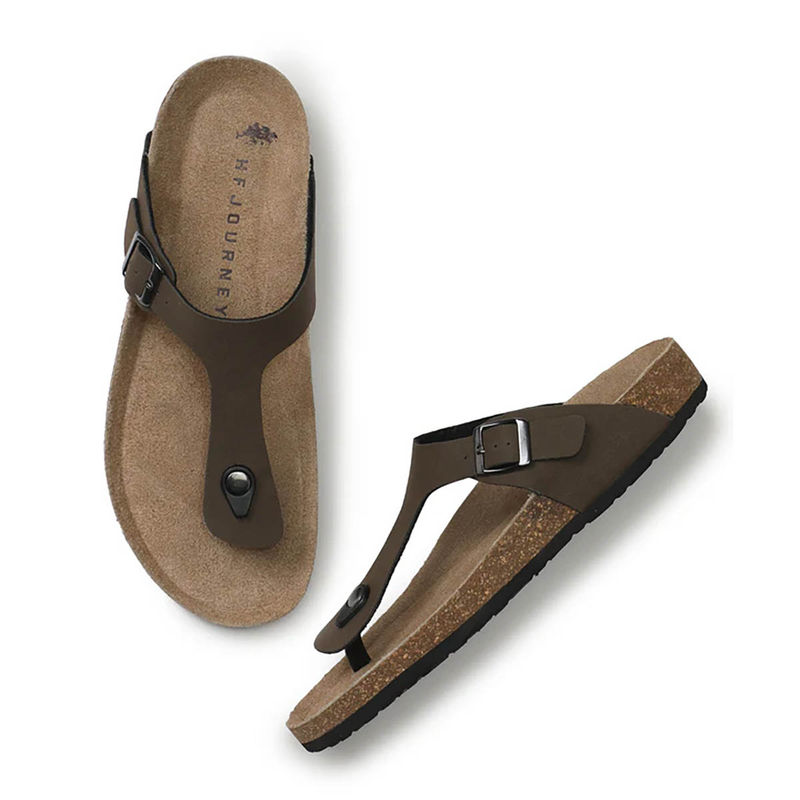 HF Journey Men Brown Round Toe Sandals (EURO 41)