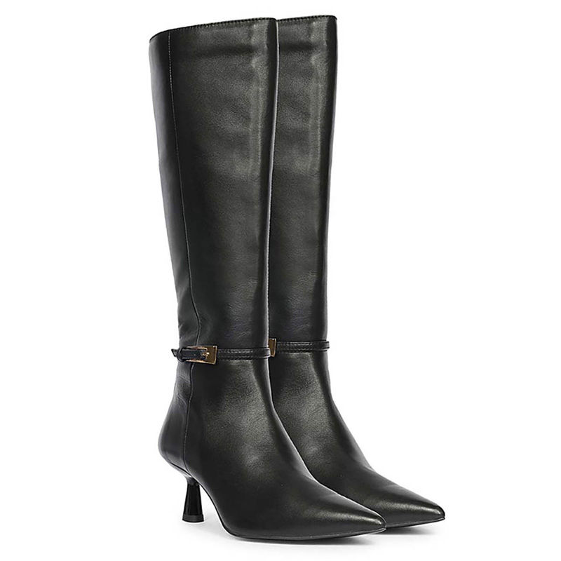 Saint G Women Black Leather Ankle Boots (EURO 36)