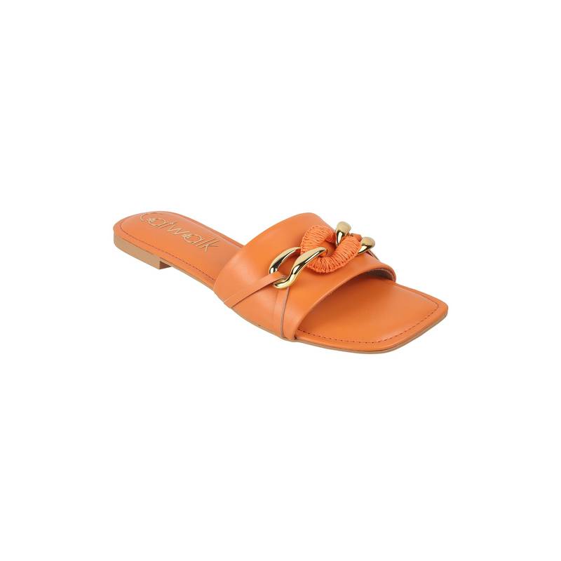 Catwalk Women Orange Flats (UK 9)