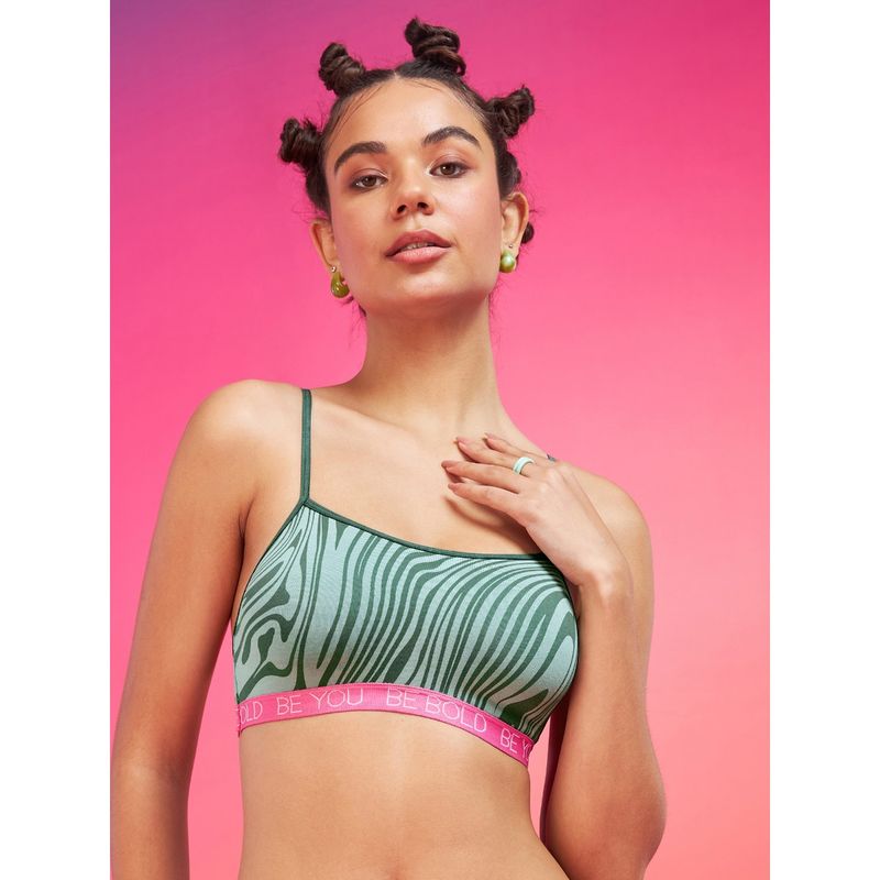 Enamor Xo Green Marble Non-Wired Non Padded Regular Bra (L)