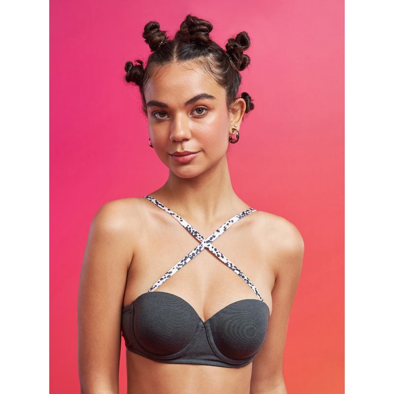 Enamor Xo Graphite Wired Padded Strapless Bra (38B)
