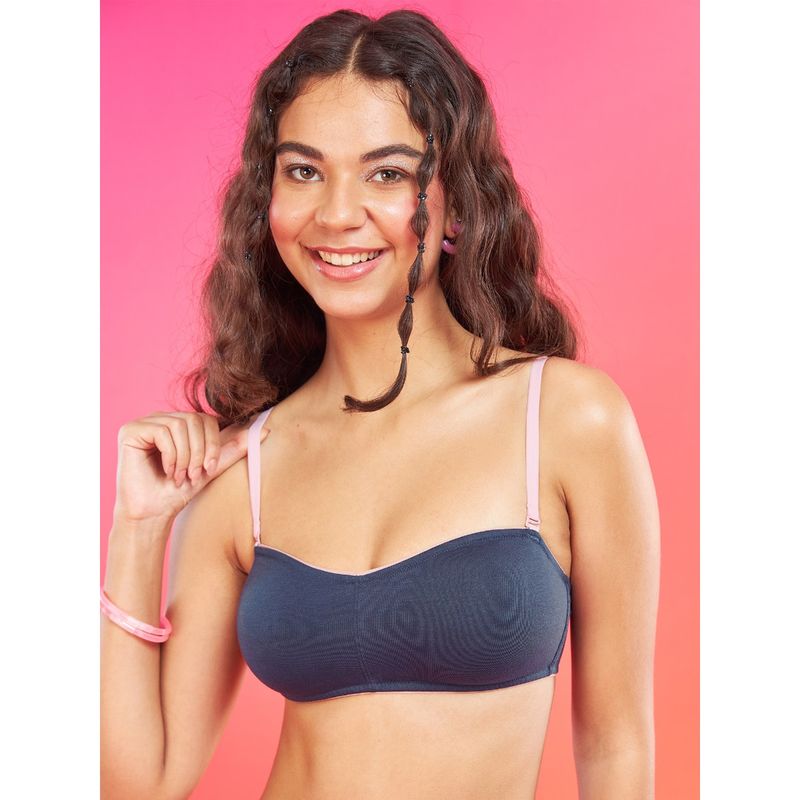 Enamor Xo Denim Blue Non-Wired Non Padded Multiway Bra (34B)