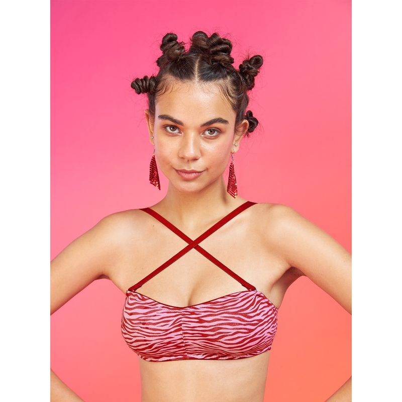 Enamor Xo Zebra Print Non-Wired Non Padded Multiway Bra (34C)