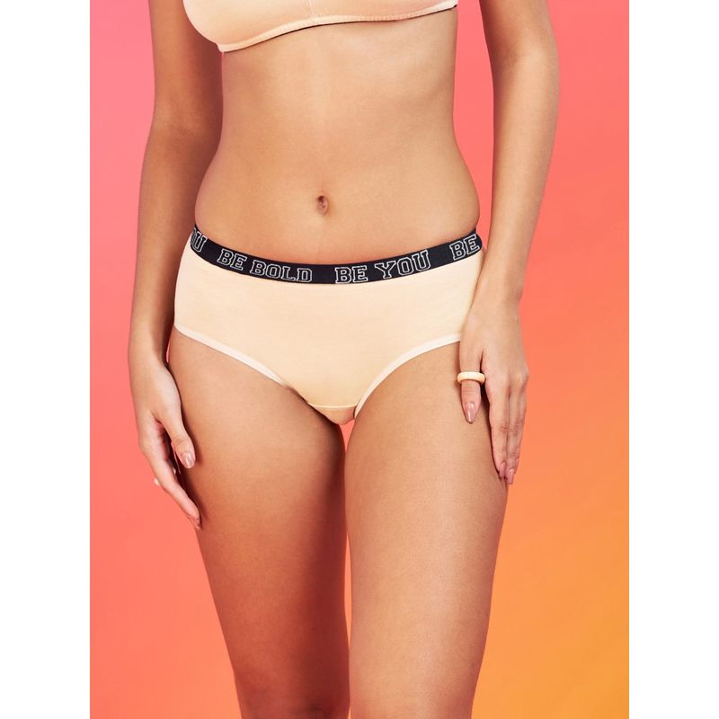 Enamor Xo Mid-Rise Toasted Almond Solid Hipster Panty (M)
