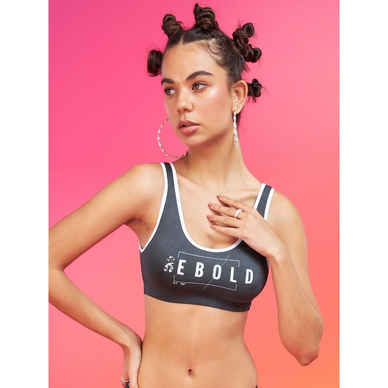 Enamor Xo Graphite Non-Wired Removable Padding Regular Bra (S)