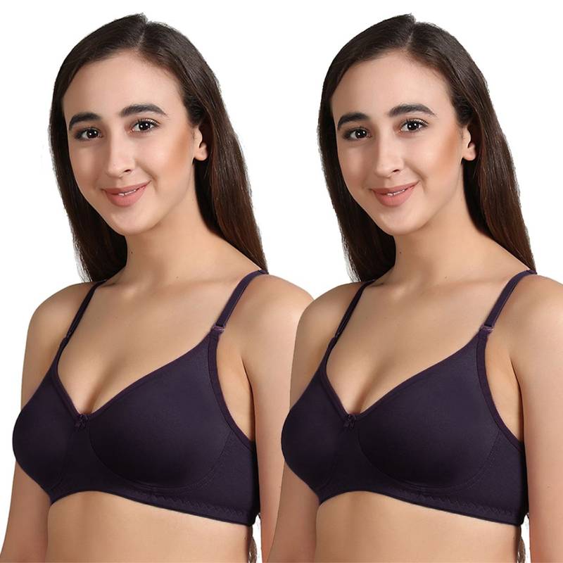 Groversons Paris Beauty Women's Seamless Non-Padded Non-Wired Bra-PO2 (30B)