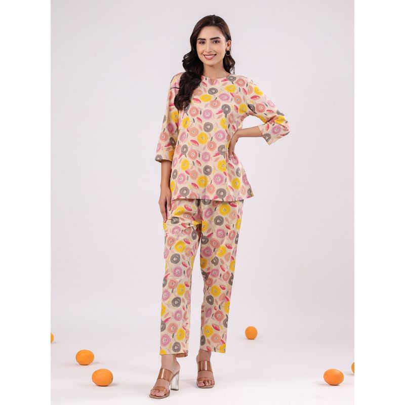 SAY Women Pure Cotton Night Suit Multi-Color (Set of 2) (S)