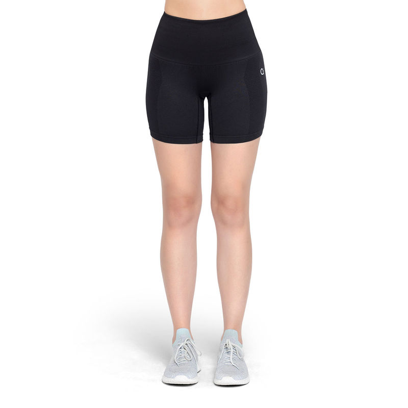 Buy Amante Seamless Solid High Rise Cycling ShortsBlack Online
