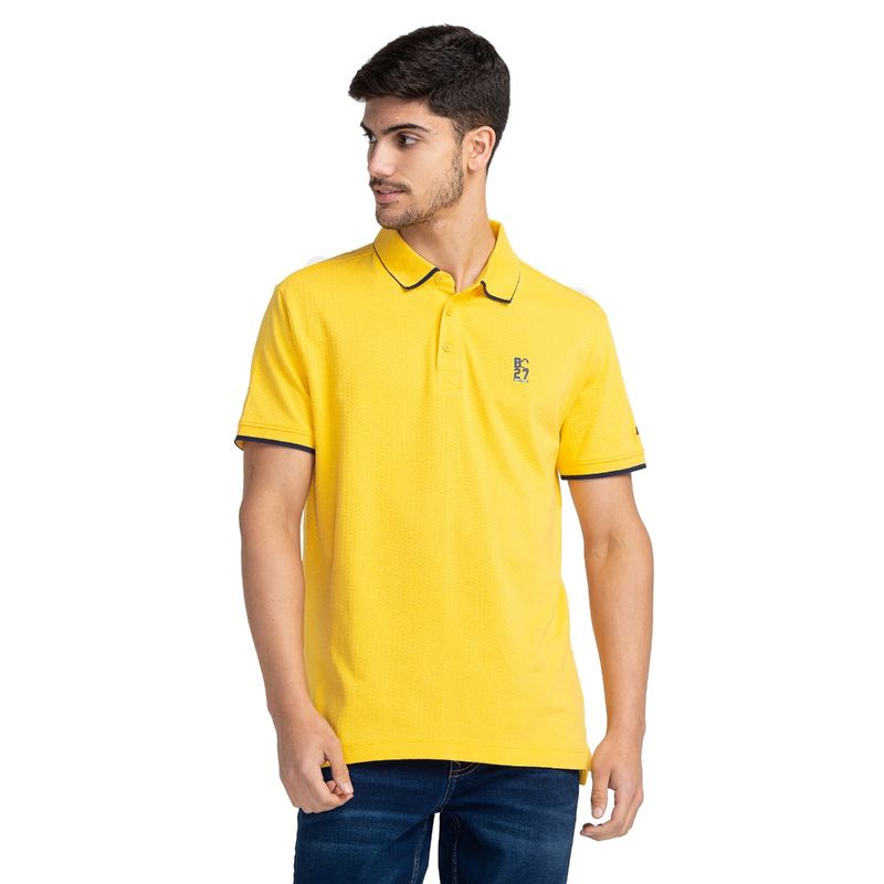 Being Human Men Short Sleeve Regular Fit Polo T-Shirt Yellow (S)