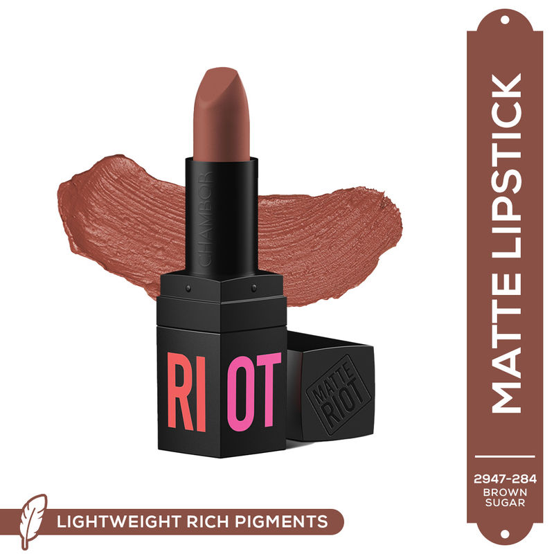 Chambor Matte Riot Lipstick Make up - Brown Sugar #284