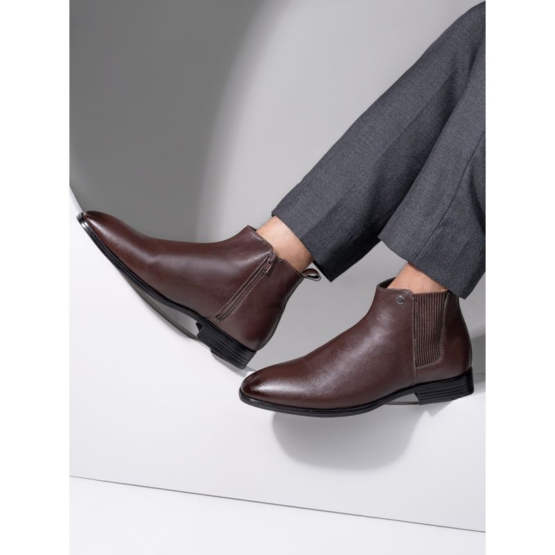 Buy Alberto Torresi Synthetic Brown Chelsea Boots For Men Online