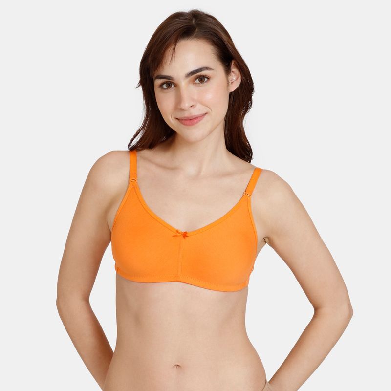 Zivame Padded Non Wired 3-4Th Coverage Backless Bra - Muskmelon - Orange (32B)
