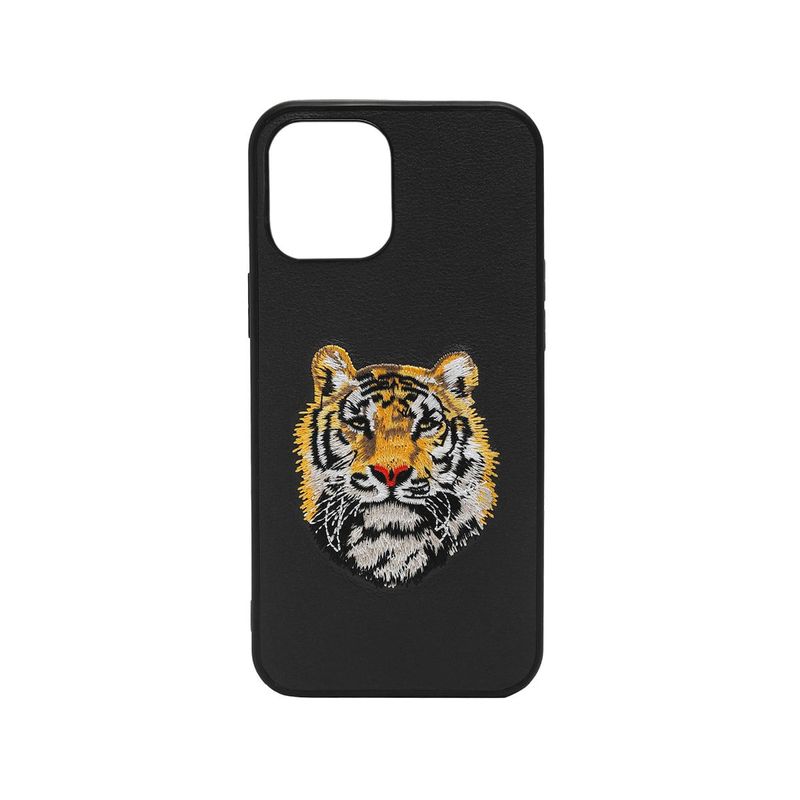 Treemoda Santa Barbara Black Tiger Leather Case 6.1 For Apple (iPhone 13)