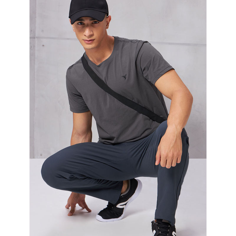 Technosport Men Solid Slim Fit Round Neck Sports T-Shirt with Cot Flex (2XL)