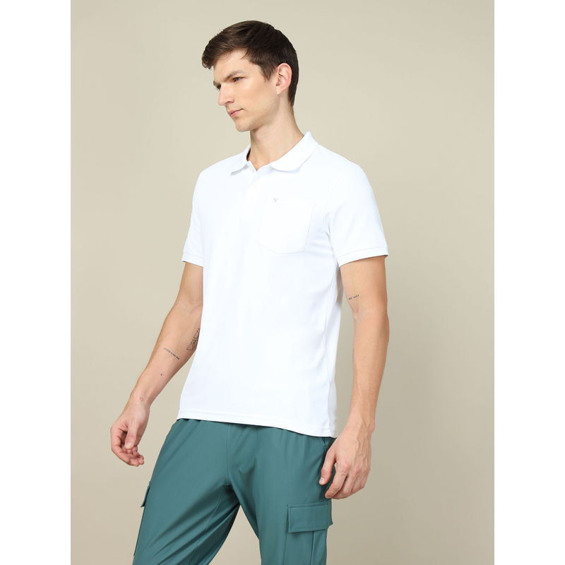 Technosport Men Solid Slim Fit Polo Sports T-Shirt with Matpiq (L)