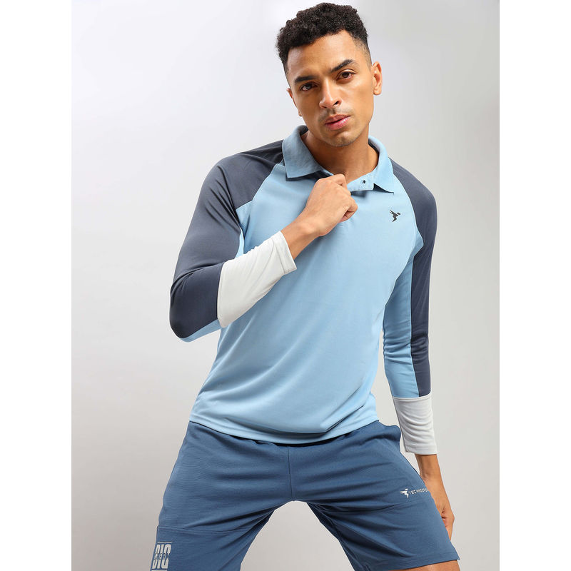 Technosport Men Colorblock Slim Fit Polo Sports T-Shirt with Techno Cool+ (2XL)