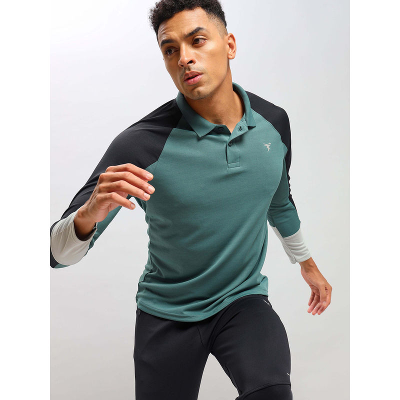 Technosport Men Colorblock Slim Fit Polo Sports T-Shirt with Techno Cool+ (XL)